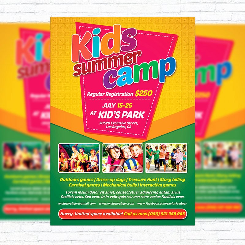 Free Summer Camp Flyer Template Luxury Kids Summer Camp – Premium Flyer Template Cover