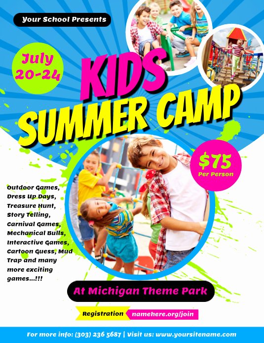 Free Summer Camp Flyer Template New Kids Summer Camp Flyer Template