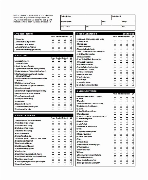 Free Vehicle Inspection form Template Elegant Image Result for Free Vehicle Inspection Sheets