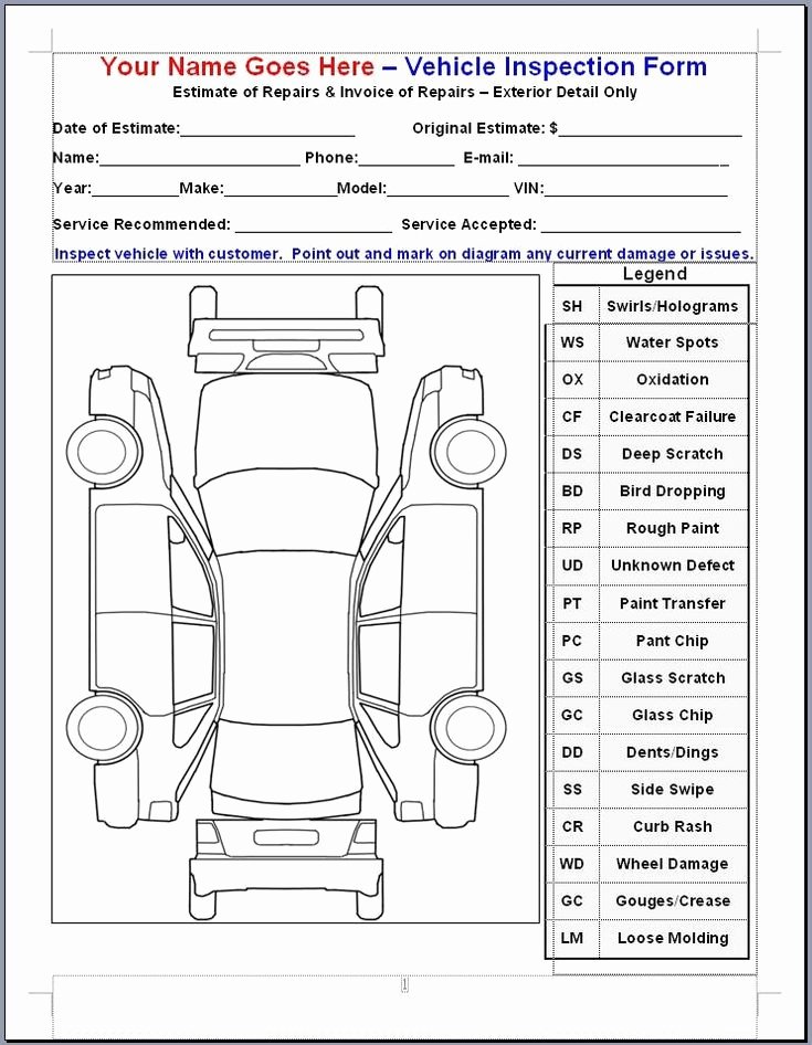 Free Vehicle Inspection form Template Fresh Best 25 Vehicle Inspection Ideas On Pinterest