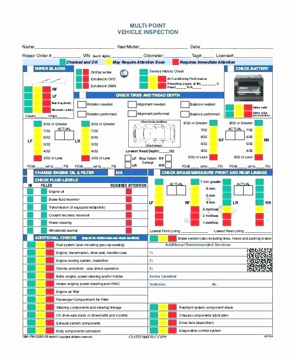 Free Vehicle Inspection Sheet Template Fresh Free Vehicle Inspection form Template – socbran