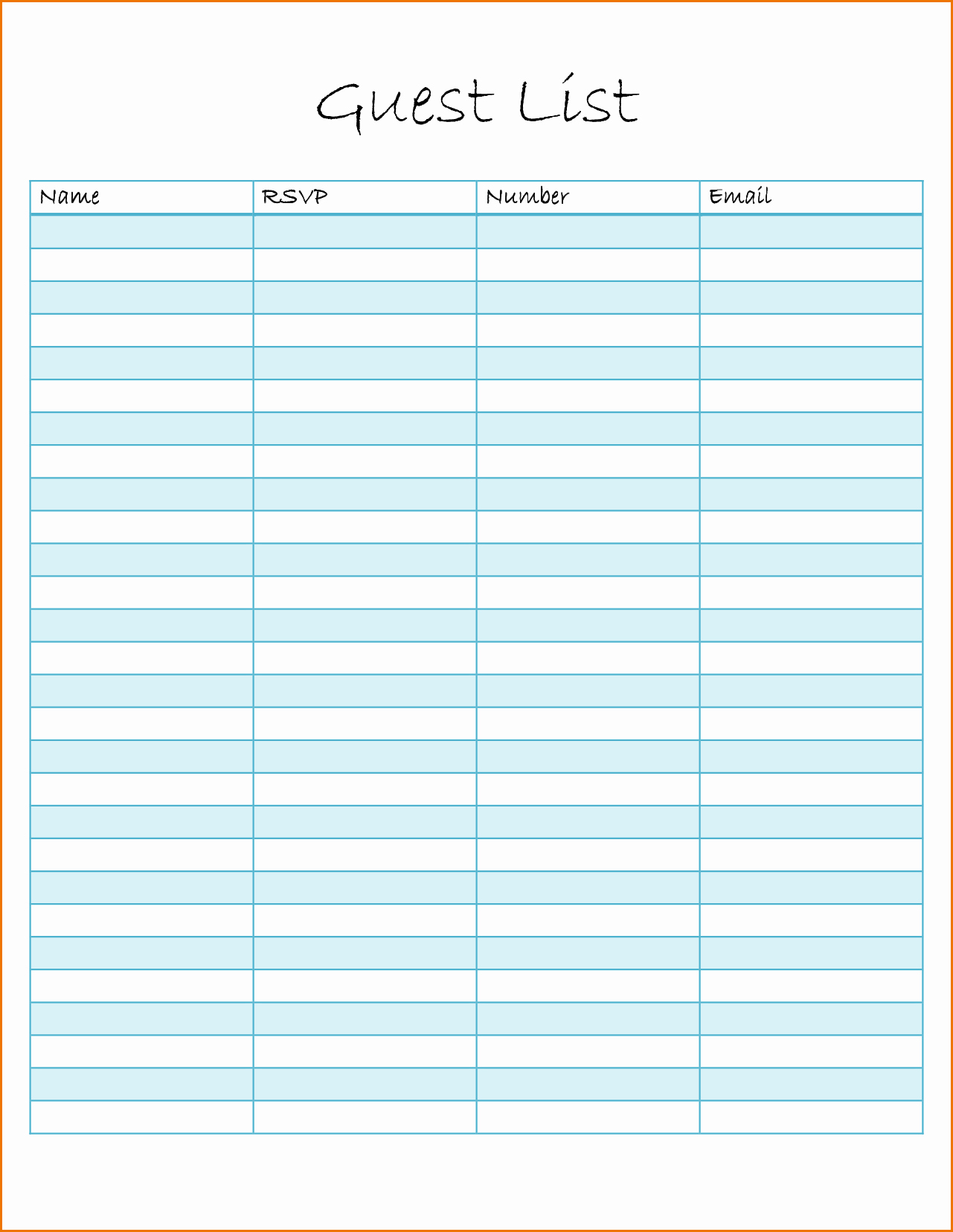 Free Wedding Guest List Template Awesome Guest List Template – Emmamcintyrephotography