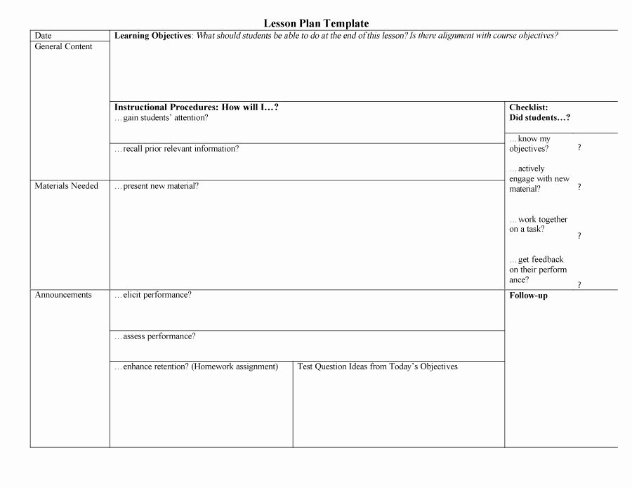 Free Weekly Lesson Plan Template Unique 44 Free Lesson Plan Templates [ Mon Core Preschool Weekly]