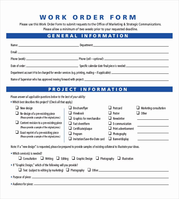 Free Work order Template Luxury 40 Work order Template Free Download [word Excel Pdf]
