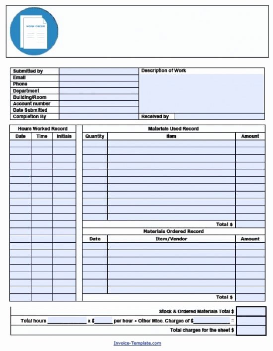 Free Work order Template Unique Work order Template