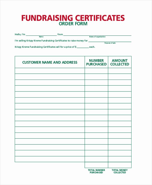Fundraiser order form Template Lovely Fundraiser order form