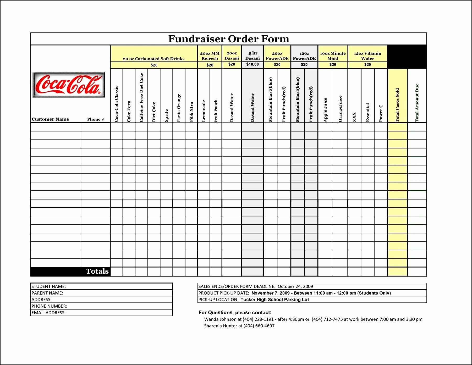 Fundraiser order form Template New Free Fundraiser order form Template
