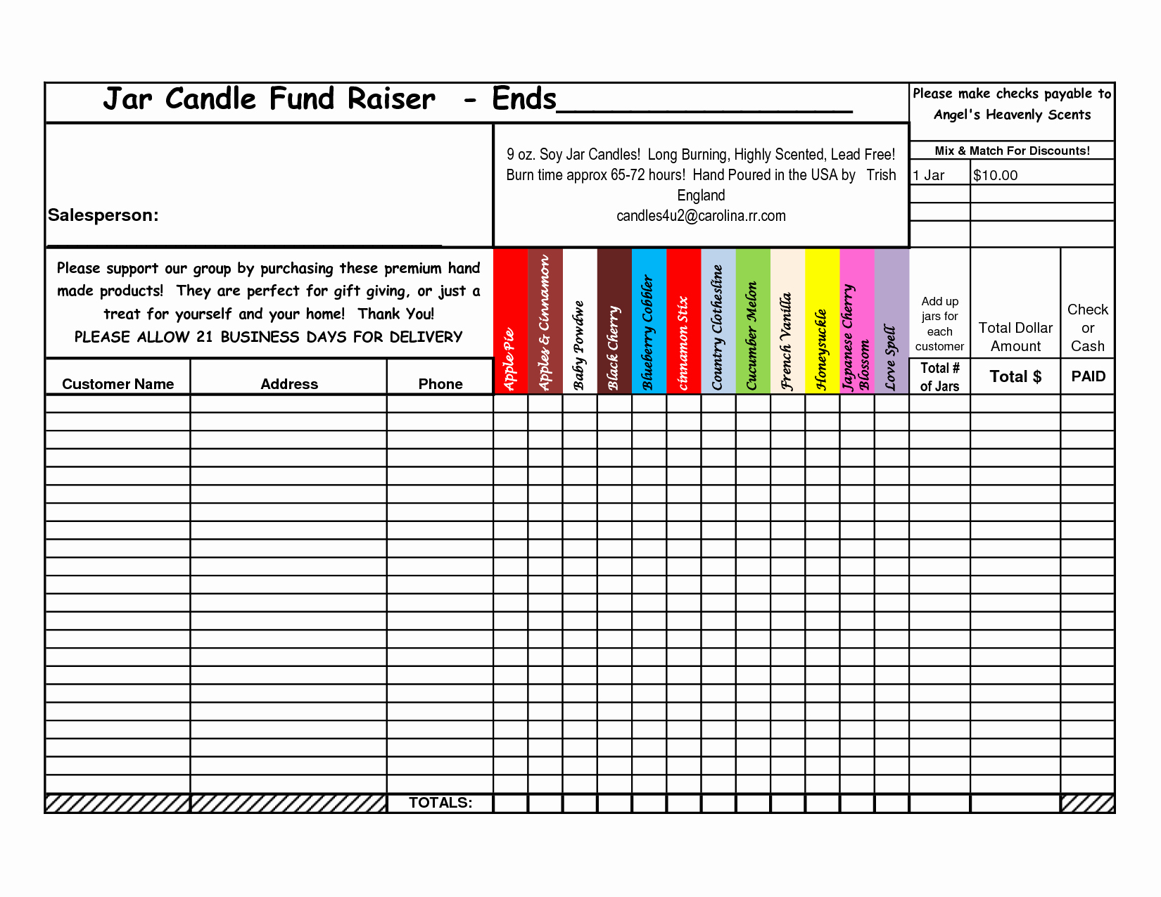 Fundraiser order form Template Unique Fundraiser order form Template Excel the Ultimate