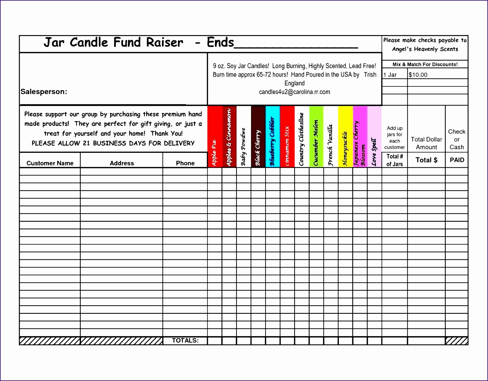 Fundraising order form Template Inspirational 9 Product order form Template Excel Exceltemplates