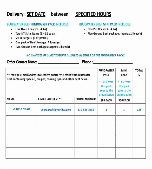 Fundraising order form Template Inspirational Free 14 Sample Fundraiser order Template In Pdf