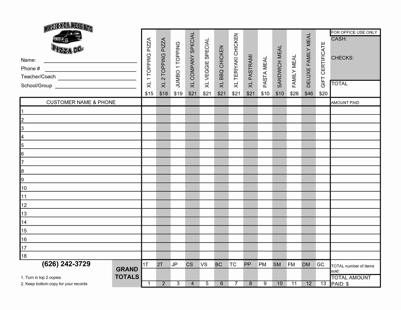 Fundraising order form Template Unique Fundraiser order form Template Excel the Ultimate