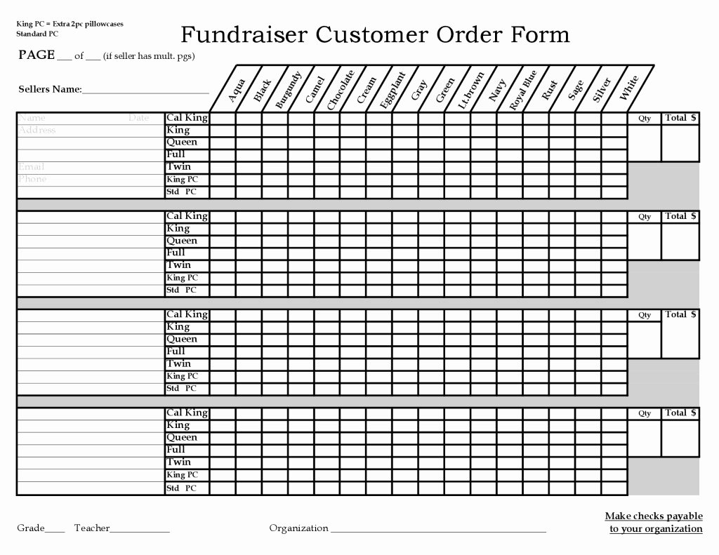 Fundraising order form Templates Beautiful Fundraising Items Downloads