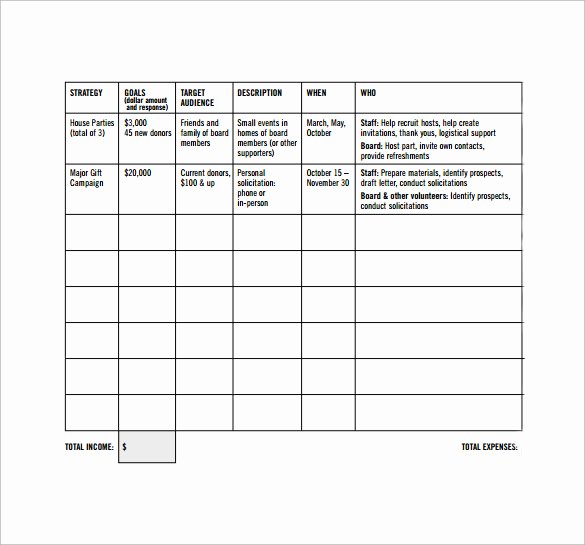 Fundraising Plan Template Free Unique Sample Fundraising Plan 11 Documents In Word Pdf