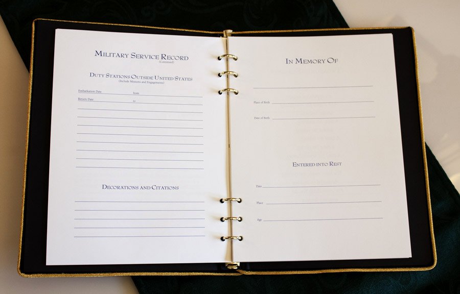 Funeral Guest Book Template Elegant Military Funeral Guest Book Memorial Book with Military