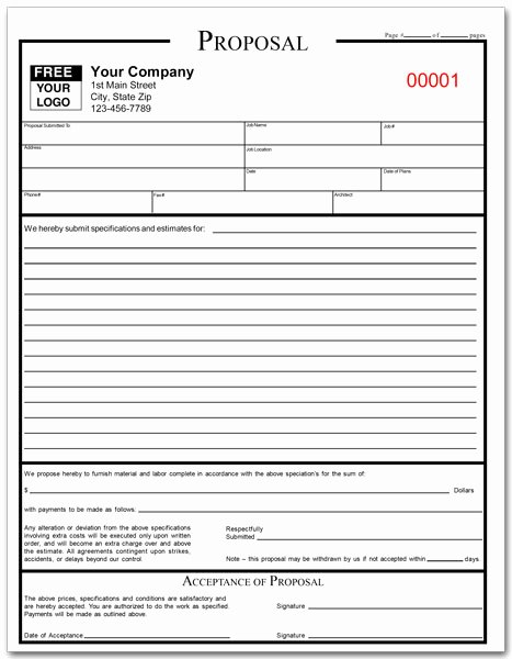 General Contractor Proposal Template Best Of Proposal form for Contractors