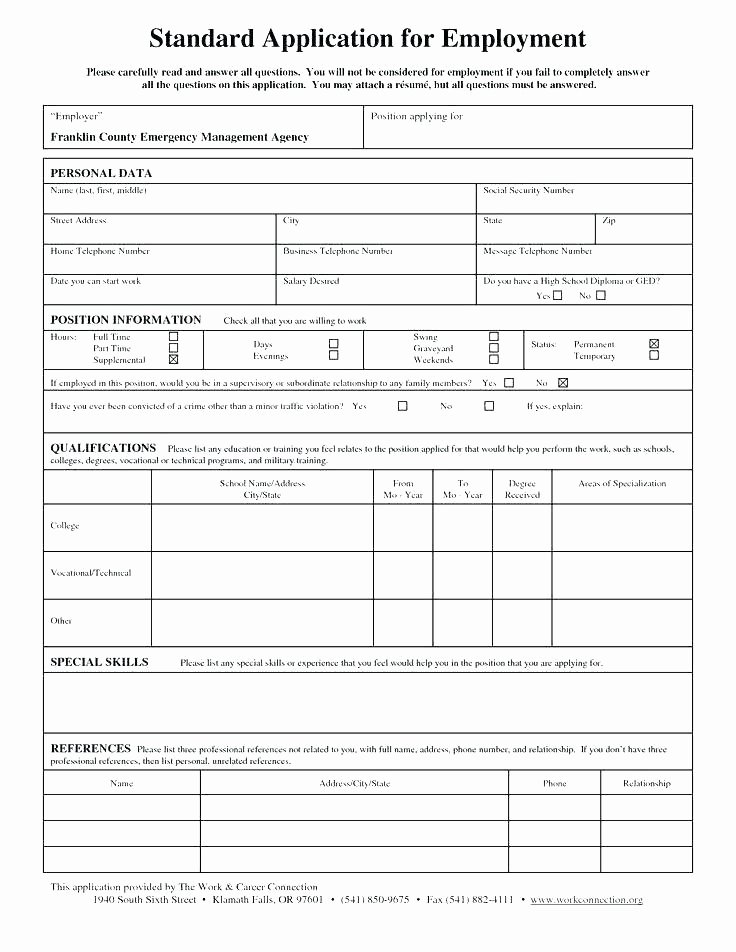 Generic Job Application Template Awesome General Job Application Template