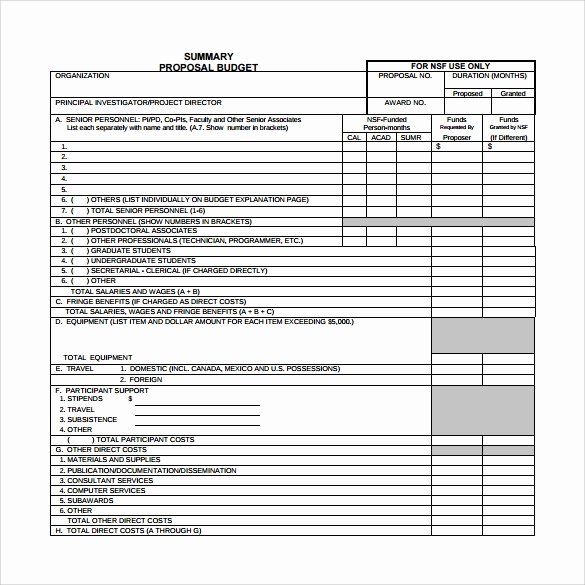 Grant Proposal Budget Template New Free 20 Sample Bud Proposal Templates In Google Docs