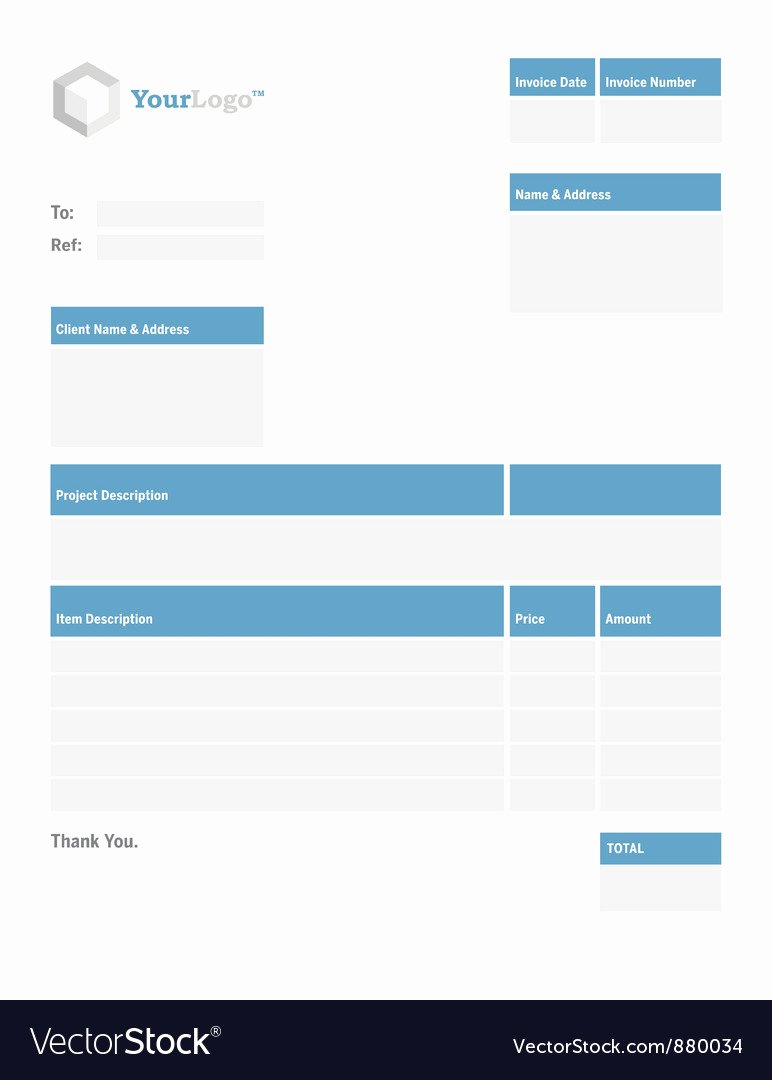 Graphic Design Estimate Template Beautiful Blank Invoice Template Royalty Free Vector Image