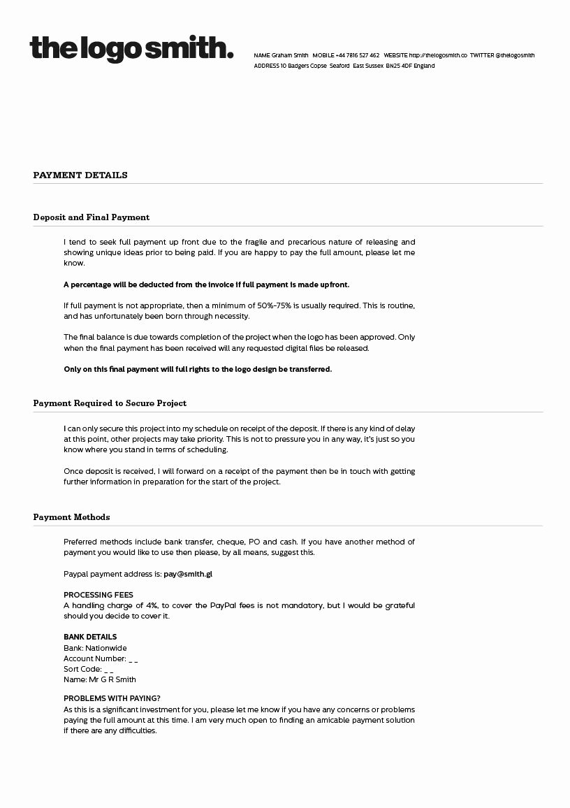 Graphic Design Proposal Template Fresh [download] Mobile Design Contract Example Bonsai