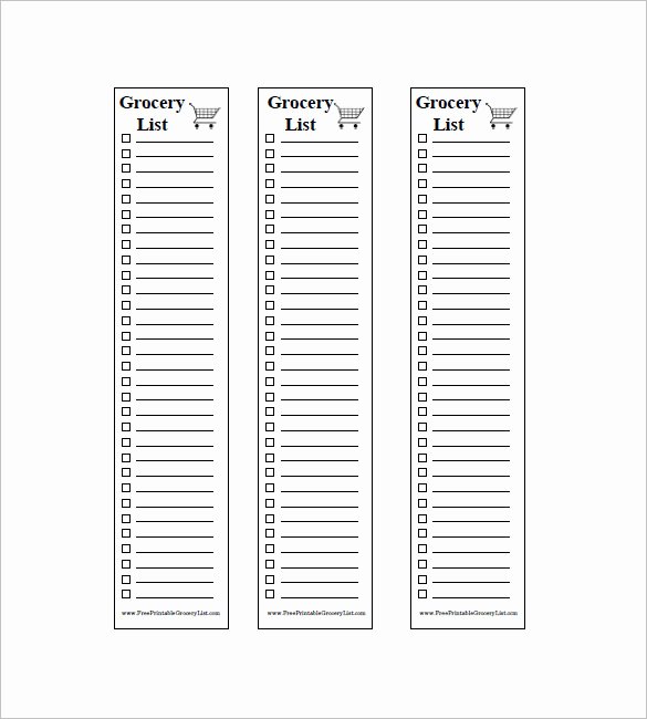 Grocery List Template Excel Unique Blank Grocery List Template Excel