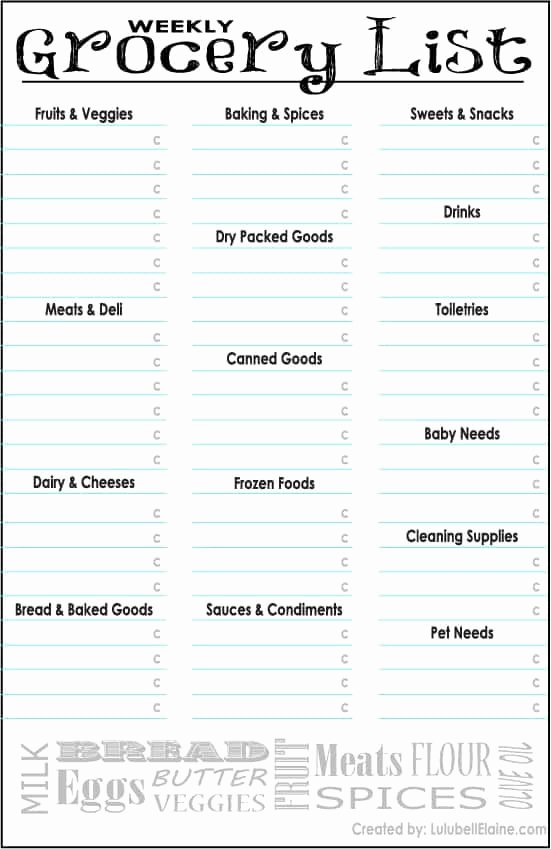 Grocery List Template Word Best Of top 5 Resources to Get Free Grocery List Templates Word
