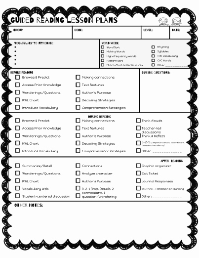 Guided Reading Lesson Plan Template Awesome Guided Reading Lesson Plan Template