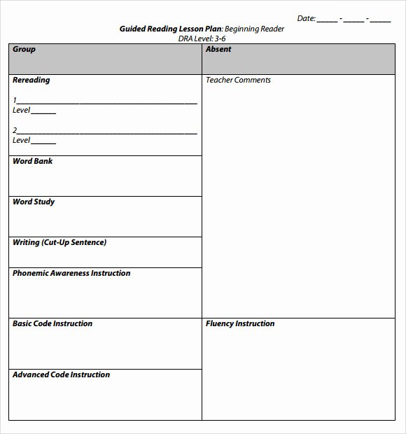 Guided Reading Lesson Plan Template Elegant Sample Guided Reading Lesson Plan 8 Documents In Pdf