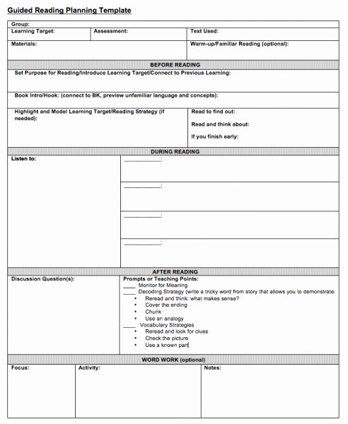 Guided Reading Lesson Plan Template Inspirational the 25 Best Guided Reading Template Ideas On Pinterest