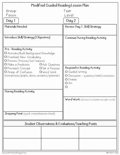 Guided Reading Lesson Plan Template Lovely Modified Guided Reading for Ells Guided Reading