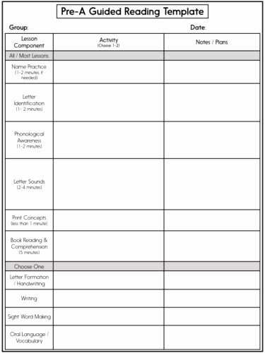 Guided Reading Lesson Plan Template Luxury What Does A Pre A Guided Reading Lesson Look Like