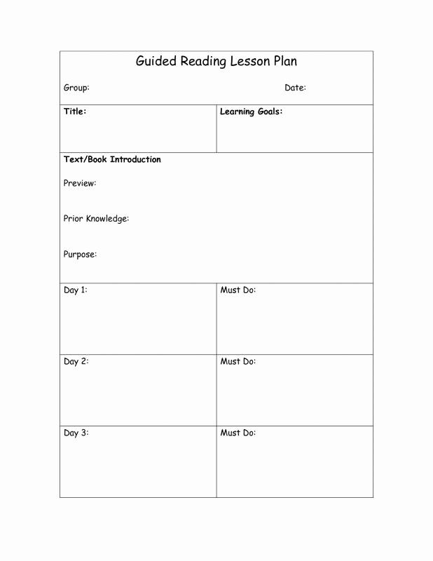 Guided Reading Lesson Plan Template New Guided Reading Lesson Plan Template