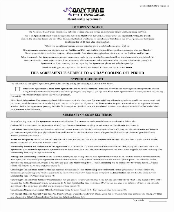Gym Membership Contract Template Awesome 9 Gym Membership Contract Templates Pages Docs Word
