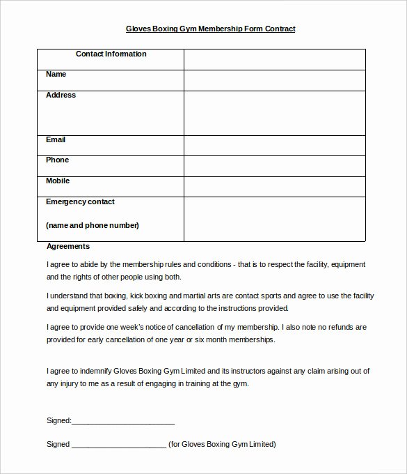 Gym Membership Contract Template Beautiful 15 Gym Contract Templates Word Google Docs Apple