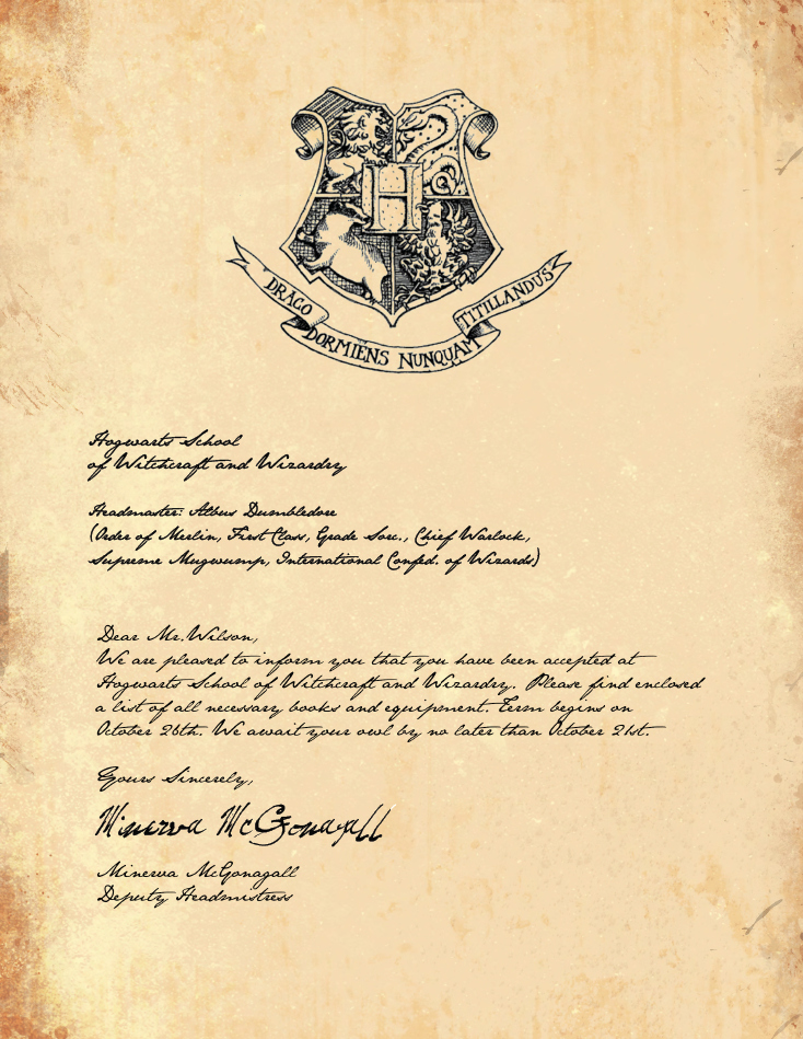 Harry Potter Acceptance Letter Template Best Of Hogwarts Acceptance Letter Template