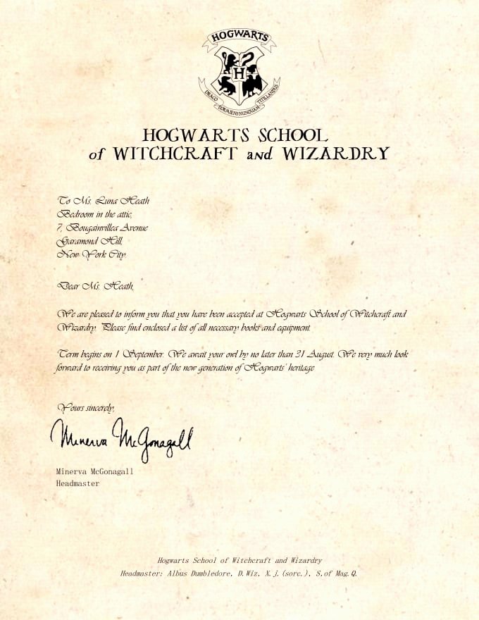 Harry Potter Acceptance Letter Template Luxury 19 Harry Potter Hogwarts Acceptance Letter Pdf