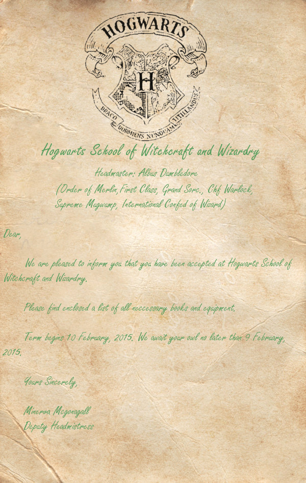 Harry Potter Acceptance Letter Template New Hogwarts Acceptance Letter Template
