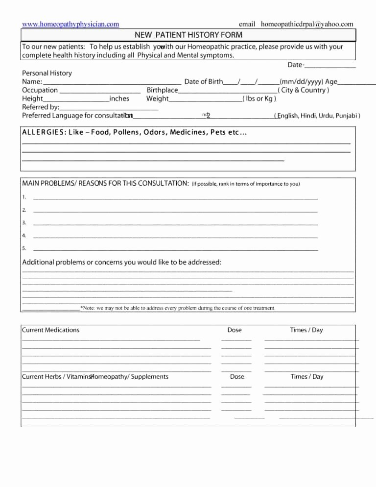 Health History form Templates Inspirational 67 Medical History forms [word Pdf] Printable Templates