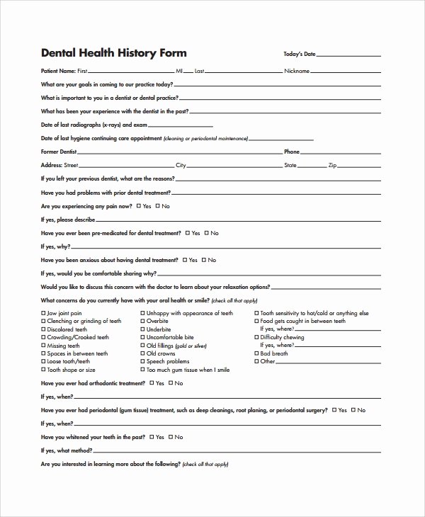 Health History form Templates Luxury Sample Health History Template 9 Free Documents