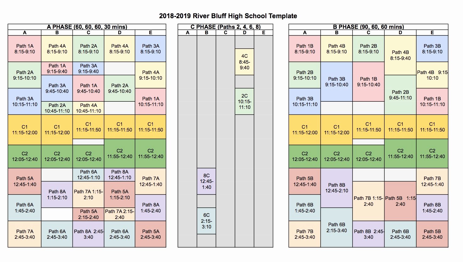 High School Schedule Template Beautiful Flexible Modular Flex Mod Scheduling – River Bluff High
