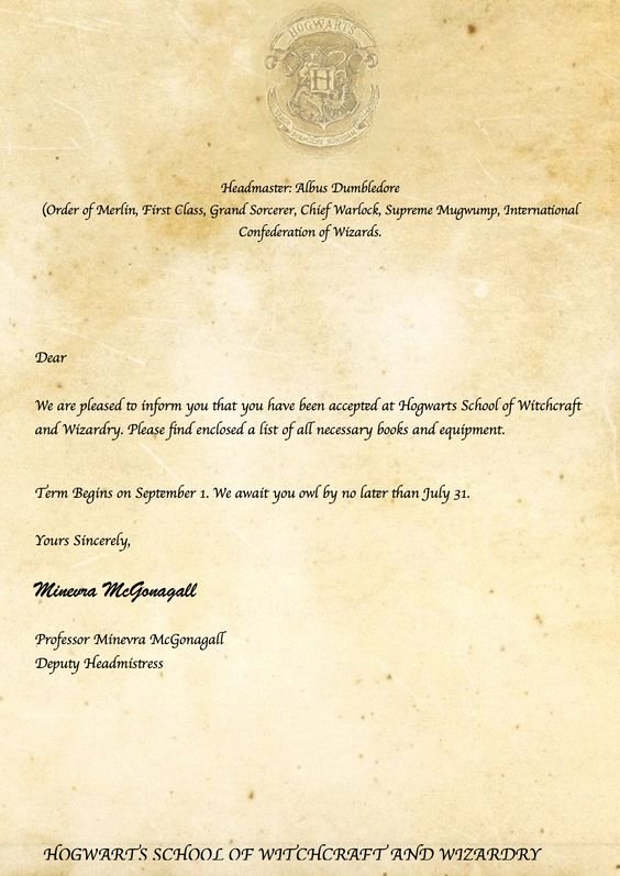 Hogwarts Acceptance Letter Template Beautiful Hogwarts Acceptance Letter Template