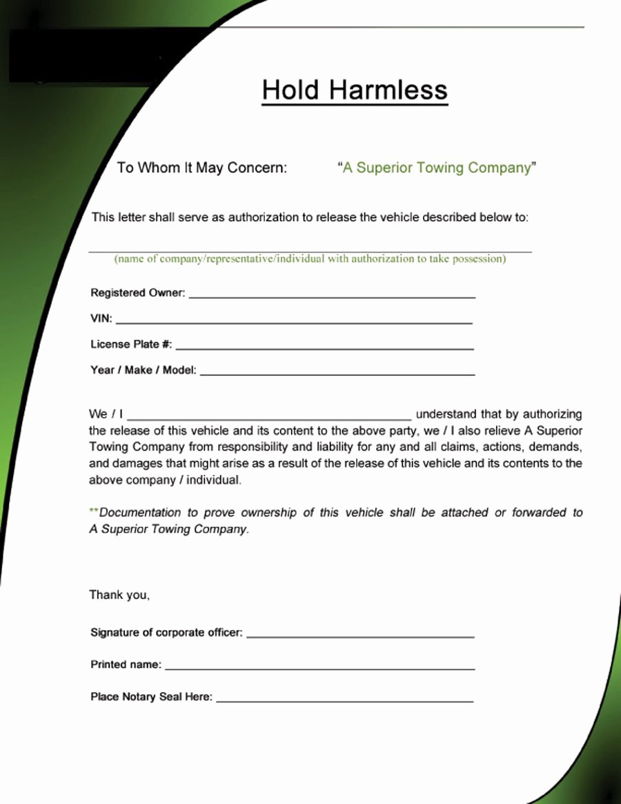 Hold Harmless Agreement Template Fresh 40 Hold Harmless Agreement Templates Free Template Lab