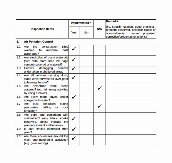 Home Inspection Checklist Template Best Of Sample Inspection Checklist 20 Documents In Pdf Word