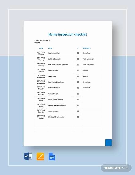 Home Inspection Checklist Template Inspirational Free 17 Sample Home Inspection Checklist Templates In