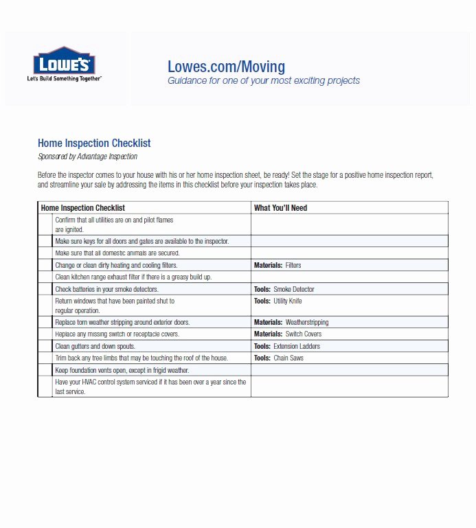 Home Inspection Checklist Templates New 20 Printable Home Inspection Checklists Word Pdf
