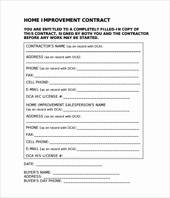 Home Remodeling Contract Template Fresh 9 Home Remodeling Contract Templates Word Pages Docs