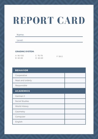 Homeschool Report Card Template Free Awesome Navy Blue Geometric Homeschool Report Card Templates by