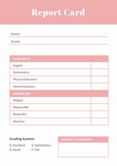 Homeschool Report Card Template Lovely Blue College Report Card Templates by Canva