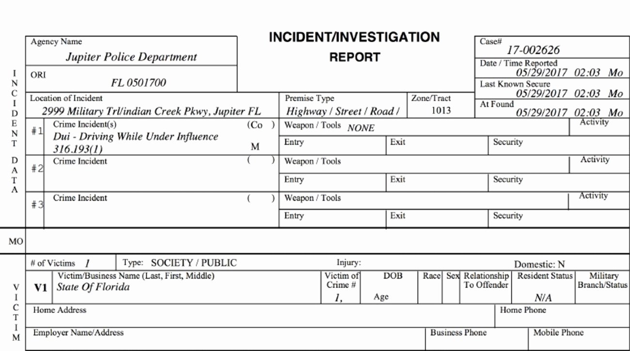 Homicide Police Report Template Inspirational Tiger Woods Arrest Full Police Report Documents