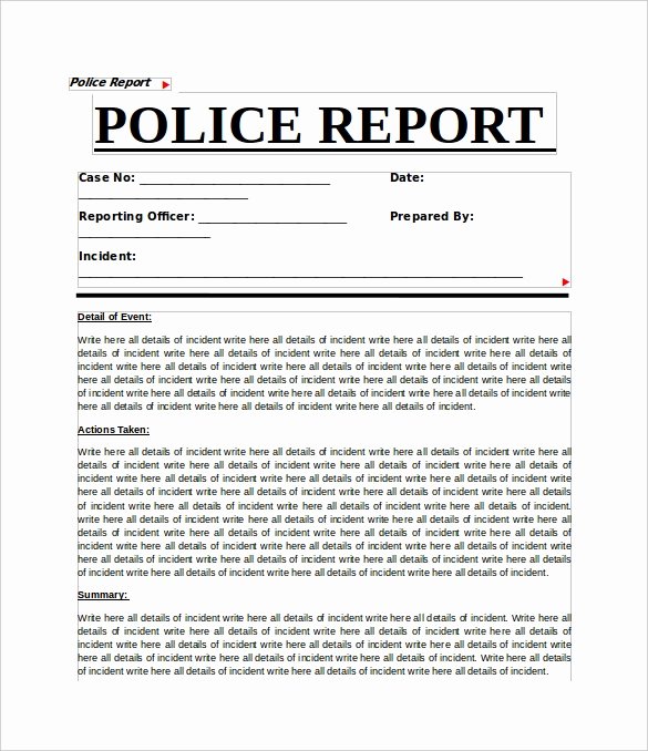 Homicide Police Report Template Lovely 11 Sample Crime Reports Pdf Word