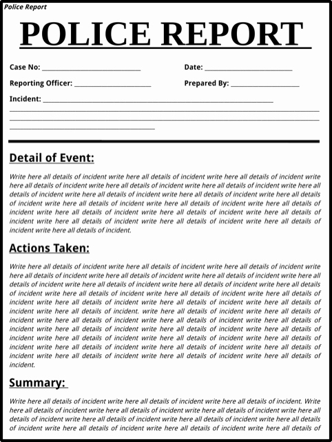Homicide Police Report Template New Police Report Template Templates&amp;forms